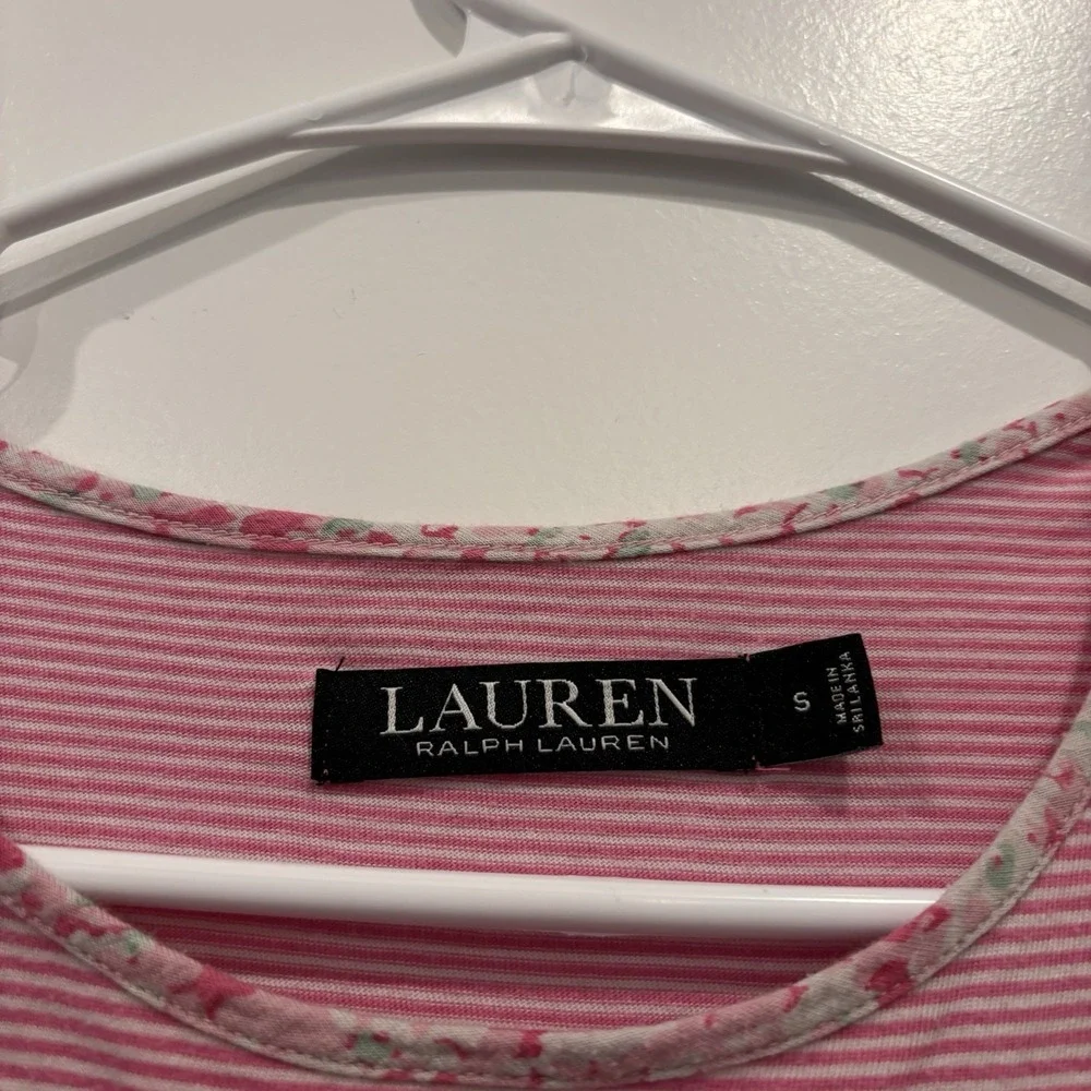Lauren Ralph Lauren Pajama Night Gown Womens Size Small Pink White Striped